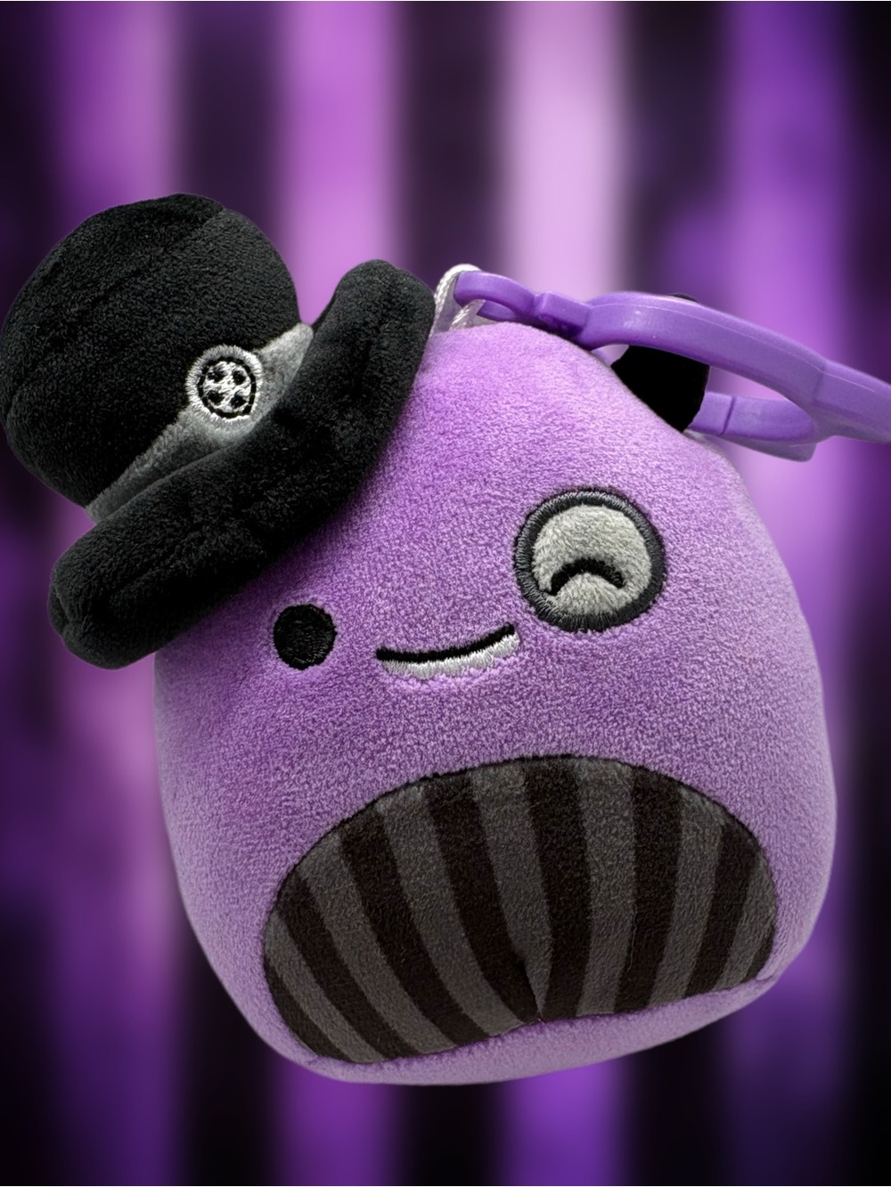 Squishmallows Earworm the Monster Halloween Plushie Bag Clip